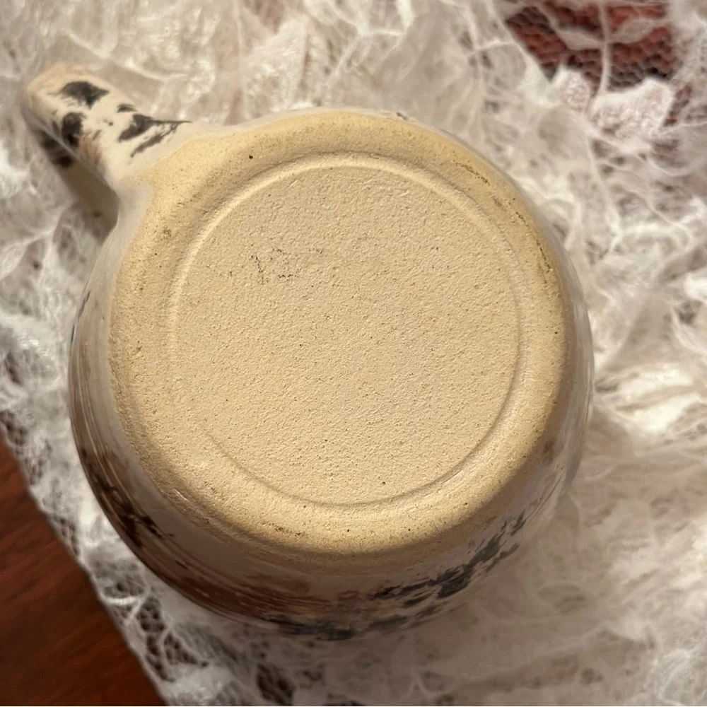Stoneware Pottery Mug Spotted Speckled‎ Earth Tone Hand Thrown With Maker Mark